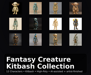 Fantasy Creature Kitbash Collection (High-Poly Character Pack)