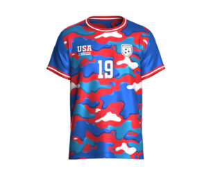 Men USA Adstract Camouflage Soccer Jersey | Marvelous / Clo3d / obj / fbx