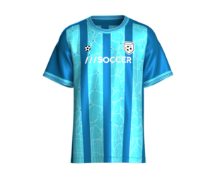 Men Aqua Adstract Vertical Striped Soccer Jersey | Marvelous / Clo3d / obj / fbx