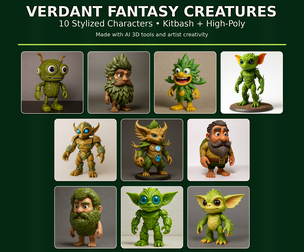 Verdant Fantasy Creatures – Kitbash High-Poly Character Collection