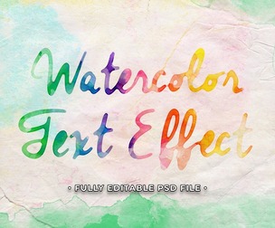 Watercolor Text Effect PSD Fully Editable Text Effect. Layer Style PSD Mockup Template
