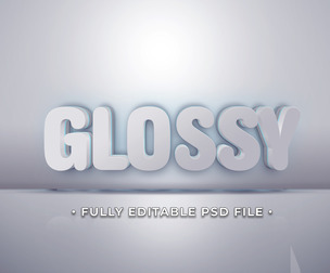 Glossy PSD Fully Editable Text Effect. Layer Style PSD Mockup Template