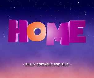 Home PSD Fully Editable Text Effect. Layer Style PSD Mockup Template