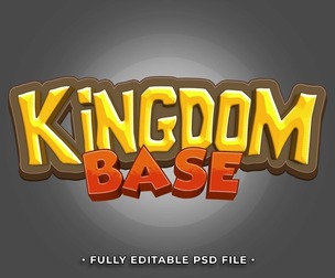 Kinddom Base PSD Fully Editable Text Effect. Layer Style PSD Mockup Template