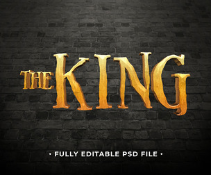The King PSD Fully Editable Text Effect. Layer Style PSD Mockup Template