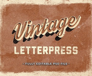 Vintage PSD Fully Editable Text Effect. Layer Style PSD Mockup Template