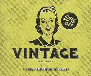Vintage PSD Fully Editable Text Effect. Layer Style PSD Mockup Template