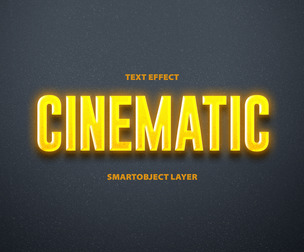 Cinematic PSD Fully Editable Text Effect. Layer Style PSD Mockup Template