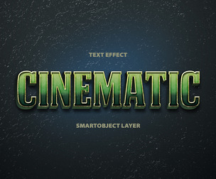 Cinematic PSD Fully Editable Text Effect. Layer Style PSD Mockup Template