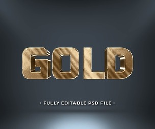 Gold PSD Fully Editable Text Effect. Layer Style PSD Mockup Template