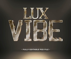 Lux Vibe PSD Fully Editable Text Effect. Layer Style PSD Mockup Template