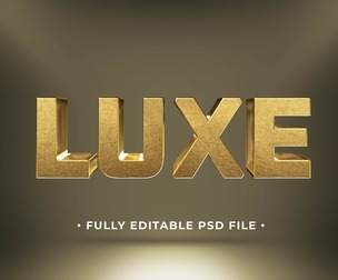Luxe PSD Fully Editable Text Effect. Layer Style PSD Mockup Template