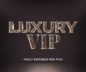 Luxury Vip PSD Fully Editable Text Effect. Layer Style PSD Mockup Template