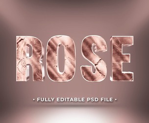 Rose PSD Fully Editable Text Effect. Layer Style PSD Mockup Template