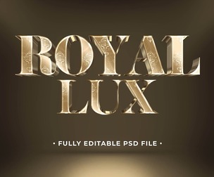 Royal Lux PSD Fully Editable Text Effect. Layer Style PSD Mockup Template