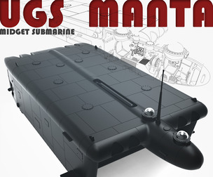 UGS Manta – WW2 Hydrofoil midget submarine project ( 1:72 )