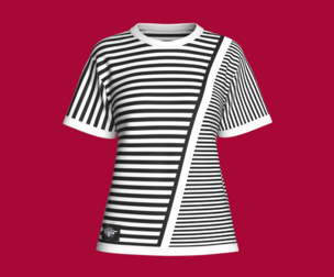 Girls Contrast Panel Striped T-shirt With Patch | Marvelous / Clo3d / obj / fbx