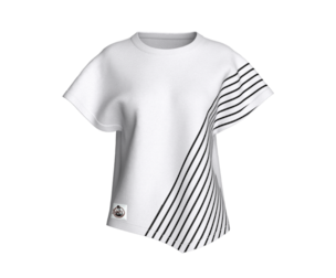 Girls Diagonal Striped T-Shirt With Patch | Marvelous / Clo3d / obj / fbx