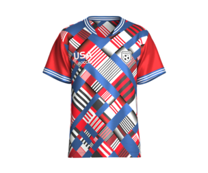 Men USA Abstract Criss-Cross Striped Soccer Jersey | Marvelous / Clo3d / obj / fbx