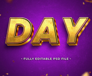 Day PSD Fully Editable Text Effect. Layer Style PSD Mockup Template