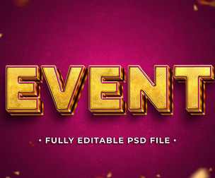 Event PSD Fully Editable Text Effect. Layer Style PSD Mockup Template
