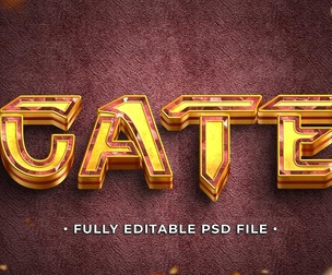 Gate PSD Fully Editable Text Effect. Layer Style PSD Mockup Template