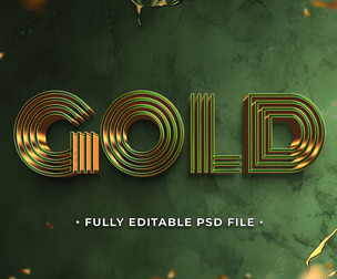 Gold PSD Fully Editable Text Effect. Layer Style PSD Mockup Template