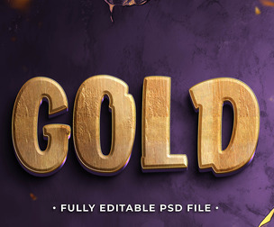 Gold PSD Fully Editable Text Effect. Layer Style PSD Mockup Template