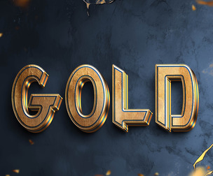 Gold PSD Fully Editable Text Effect. Layer Style PSD Mockup Template