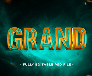 Grand PSD Fully Editable Text Effect. Layer Style PSD Mockup Template