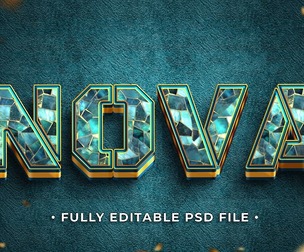 Nova PSD Fully Editable Text Effect. Layer Style PSD Mockup Template