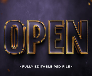 Open PSD Fully Editable Text Effect. Layer Style PSD Mockup Template