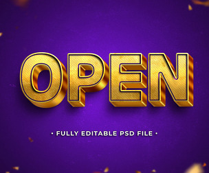 Open PSD Fully Editable Text Effect. Layer Style PSD Mockup Template