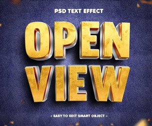 Open View PSD Fully Editable Text Effect. Layer Style PSD Mockup Template