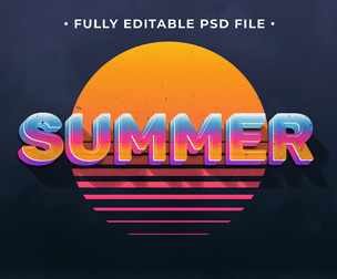 Summer PSD Fully Editable Text Effect. Layer Style PSD Mockup Template