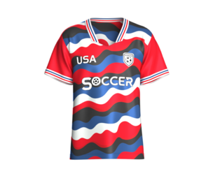 Men USA Liquid Wave Sublimation Soccer Jersey | Marvelous / Clo3d / obj / fbx