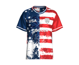Men USA Flag Splash Sublimation Soccer jersey | Marvelous / Clo3d / obj / fbx