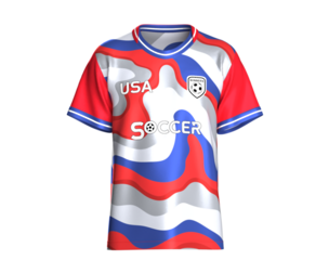 Men USA Abstract Liquid Wave Sublimation Soccer Jersey | Marvelous / Clo3d / obj / fbx