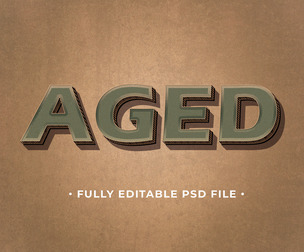 Aged PSD Fully Editable Text Effect. Layer Style PSD Mockup Template