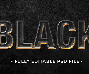 Black PSD Fully Editable Text Effect. Layer Style PSD Mockup Template