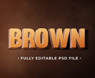 Brown PSD Fully Editable Text Effect. Layer Style PSD Mockup Template