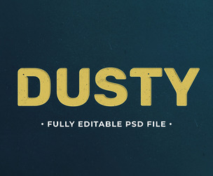 Dusty PSD Fully Editable Text Effect. Layer Style PSD Mockup Template