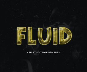 Fluid PSD Fully Editable Text Effect. Layer Style PSD Mockup Template