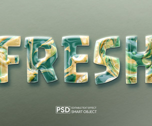 Fresh PSD Fully Editable Text Effect. Layer Style PSD Mockup Template