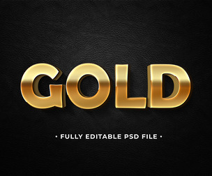 Gold 1 PSD Fully Editable Text Effect. Layer Style PSD Mockup Template