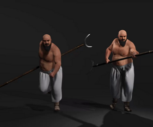 Realistic Chinese Warrior Monk Lu Zhishen - Face Rig UE Ready 水浒传花和尚鲁智深 方便月牙铲