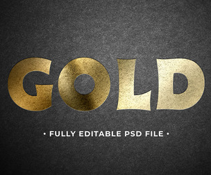Gold PSD Fully Editable Text Effect. Layer Style PSD Mockup Template