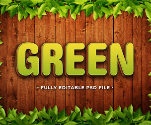 Green 1 PSD Fully Editable Text Effect. Layer Style PSD Mockup Template