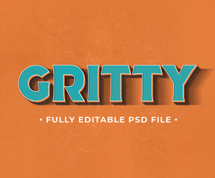 Gritty PSD Fully Editable Text Effect. Layer Style PSD Mockup Template