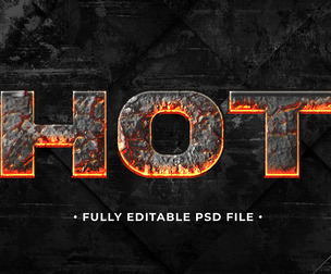 Hot PSD Fully Editable Text Effect. Layer Style PSD Mockup Template
